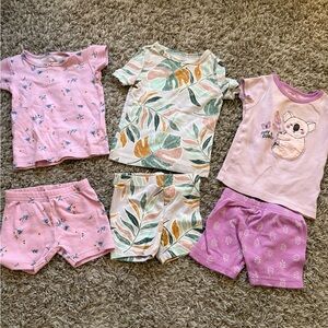 Kids Pajamas Set - Pink and Green